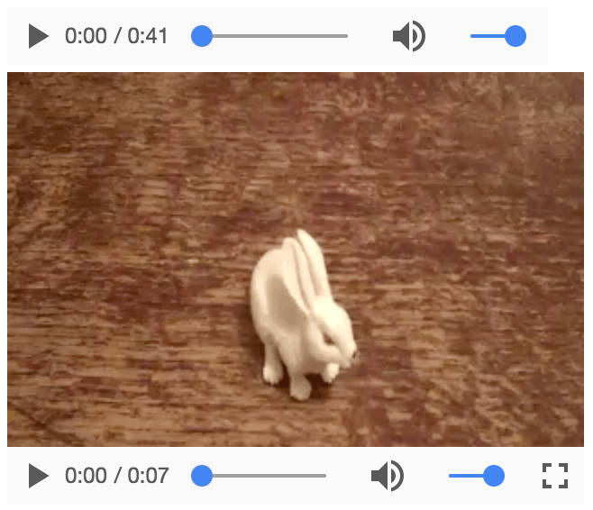 Screenshot der Videosteuerungen in Chrome