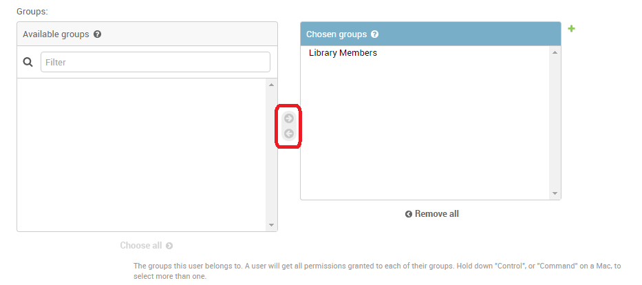 Admin-Site - Benutzer zur Gruppe hinzufügen
