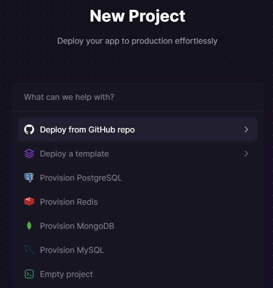 Railway-Website-Bildschirm - Benutzerdefinierte Bereitstellung