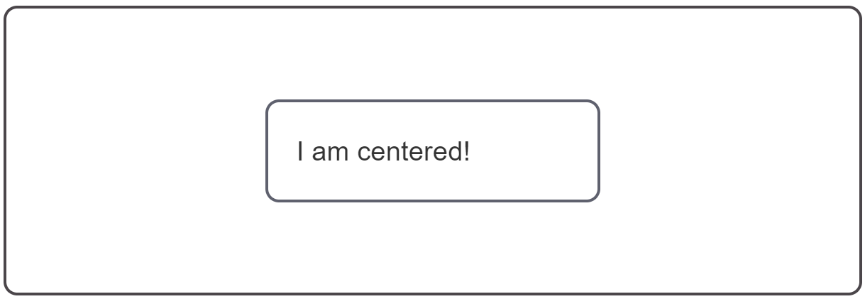 Un élément centré dans une boîte plus grande